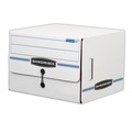  | Bankers Box 00061 SIDE-TAB Letter File Storage Boxes - White/Blue (12/Carton) image number 0