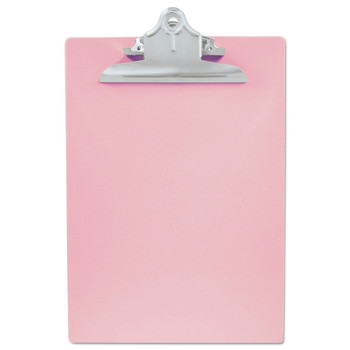 Saunders 21800 1 in. Clip Capacity Holds 8.5 in. x 11 in. Sheets Recycled Plastic Clipboard with Ruler Edge - Pink