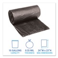 Just Launched | Boardwalk H4823RKKR01 10 Gallon 0.35 mil 24 in. x 23 in. Perforated Roll Low-Density Waste Can Liners - Black (50 Bags/Roll, 10 Rolls/Carton) image number 2