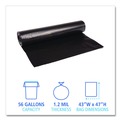 Trash Bags | Boardwalk X8647SKKR01 43 in. x 47 in. 56 gal. 1.2 mil Recycled Low-Density Polyethylene Can Liners - Black (100/Carton) image number 4