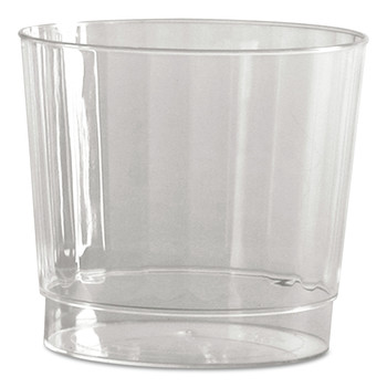 WNA WNA CCR9240 9 oz. Rocks Fluted Squat Classic Crystal Plastic Tumblers - Clear (20/Pack, 12 Packs/Carton)
