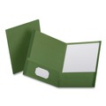 File Folders | Oxford 53434EE 11 in. x 8.5 in. 100-Sheet Capacity Linen Finish Twin Pocket Folders - Hunter Green (25/Box) image number 2