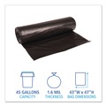  | Boardwalk X8647XKKR01 43 in. x 47 in. 56 gal. 1.6 mil Recycled Low-Density Polyethylene Can Liners - Black (100/Carton) image number 3