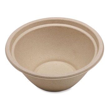 World Centric BO-SC-U32-LFP 32 oz 7.4 x 7.4 x 3.2 Fiber Paper Bowls - Natural (500/Carton)