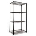 Just Launched | Alera ALESW503624BL 36 in. x 24 in. x 72 in. NSF Certified Industrial Four-Shelf Wire Shelving Kit - Black image number 0