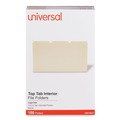 File Folders | Universal UNV15213 1/3-Cut Tabs Interior File Folders - Legal Size, Manila (100/Box) image number 0