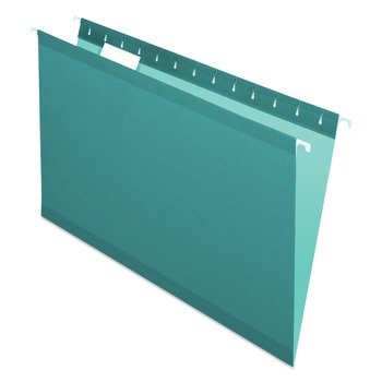 FILE FOLDERS | Pendaflex 04153 1/5 TEA 1/5-Cut Tabs Legal Size Colored Reinforced Hanging Folders - Teal (25/Box)