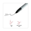 Pens | Universal UNV27420 Fine 0.7 mm Stick Ballpoint Pen - Black Ink, Gray/Black Barrel (1 Dozen) image number 4