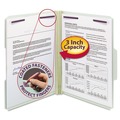 File Folders | Smead 14944 1/3-Cut Tabs 3-in Expansion 2 SafeSHIELD Fasteners Letter Size Recycled Pressboard Fastener Folders - Gray-Green (25/Box) image number 3