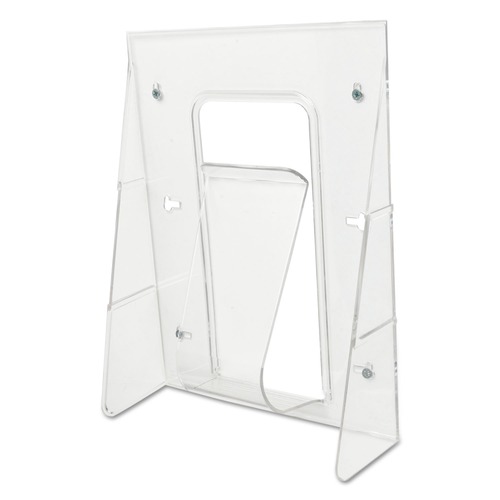 Desk Shelves | Deflecto 55501 9.13 in. x 3.25 in. x 11.88 in. Stand-Tall Wall-Mount Magazine Literature Rack - Clear image number 0
