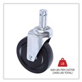 Just Launched | Alera ALESW590004 5 in. Wheel Grip Ring Stem Optional Casters for Wire Shelving - Black (4/Set) image number 3