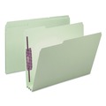 File Folders | Smead 14944 1/3-Cut Tabs 3-in Expansion 2 SafeSHIELD Fasteners Letter Size Recycled Pressboard Fastener Folders - Gray-Green (25/Box) image number 0