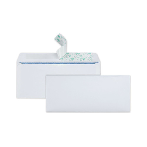 Envelopes & Mailers | Quality Park QUA69112 4.13 in. x 9.5 in. #10 Commercial Flap Redi-Strip Heat-Resistant Closure Redi-Strip Security Tinted Envelope - White (30/Box) image number 0