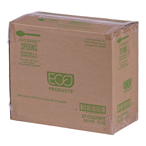 Cutlery | Eco-Products EP-CE6SPWHT 6 in. Cutlery Spoon for Cutlerease Dispensing System - White (960/Carton) image number 0