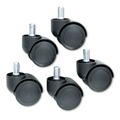 Office Cable Management | Master Caster 64335 2 in. Soft Polyurethane Wheel Oversized Neck Grip Ring Type B Stem Safety Casters - Matte Black (1-Set) image number 0