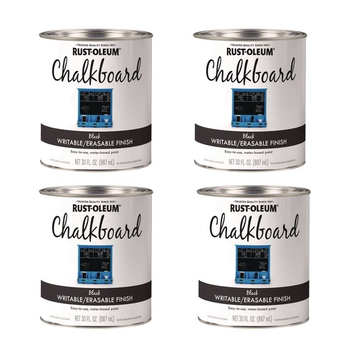 Painting | Rust-Oleum 301450 Chalkboard Paint, Matte Black, Quart Can, 4/Carton image number 0