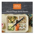 Food Trays, Containers, and Lids | World Centric TRLCSBB 12.1 in. x 9.8 in. x 0.8 in. Plastic Lids for Fiber Bento Box Containers - Clear (300/Carton) image number 1