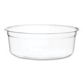 Food Trays, Containers, and Lids | Vegware CF-DC-08 4.6 in. x 1.5 in. 8 oz. Compostable Plastic Round Deli Pots - Clear (500/Carton) image number 0