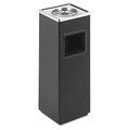 Trash & Waste Bins | Safco 9696BL 3 gal. Stainless Steel Square Ash 'N' Trash Sandless Urn - Black image number 1