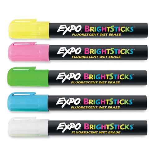 Washable Markers | EXPO 14075 Bright Sticks Medium Bullet Tip Wet Erase Markers - Assorted Colors (1-Set) image number 0