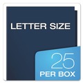 File Folders | Oxford 51743 100-Sheet Capacity 11 in. x 8.5 in. High Gloss Laminated Paperboard Folder - Navy (25/Box) image number 5