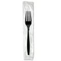 Cutlery | Dixie FH53C7 Individually Wrapped Heavyweight Polystyrene Forks - Black (1000/Carton) image number 3