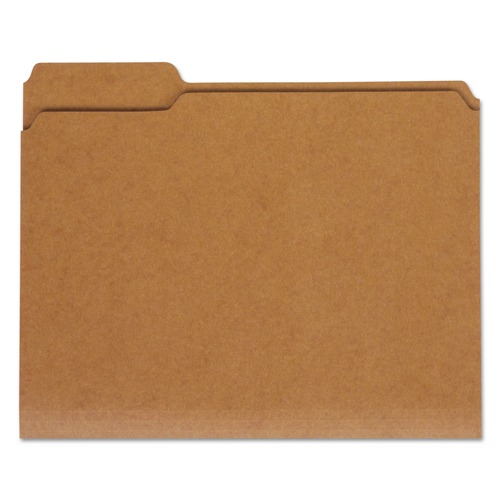 File Folders | Universal UNV16133EE Reinforced Kraft 1/3-Cut Assorted Top Tab File Folders - Letter Size, Brown (100/Box) image number 0
