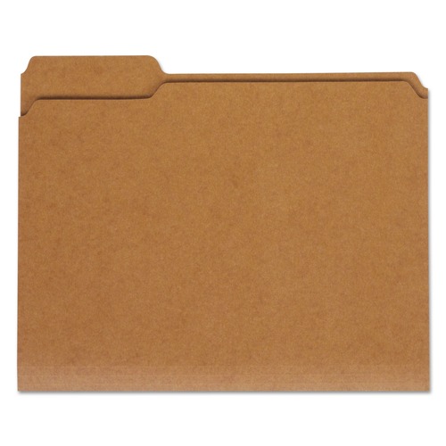 File Folders | Universal UNV16133EE Reinforced Kraft 1/3-Cut Assorted Top Tab File Folders - Letter Size, Brown (100/Box) image number 0