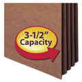 File Folders | Smead 73380 3.5 in. Expansion TUFF Pocket Drop-Front File Pockets with Fully Lined Gussets - Letter Size/Redrope (10/Box) image number 7