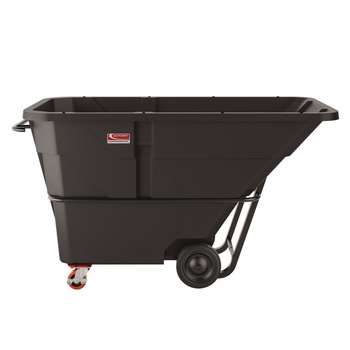 TRASH WASTE BINS | Suncast Commercial RMTTSD150 1.5 cu. Yd. 1,300 lbs. Capacity Forkliftable Frame Standard Duty Tilt Truck - Black/Red