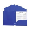 File Folders | C-Line 33935 11 in. x 8.5 in. 3-Hole Punch Two-Pocket Heavyweight Poly Portfolio Folder - Blue (25/Box) image number 1