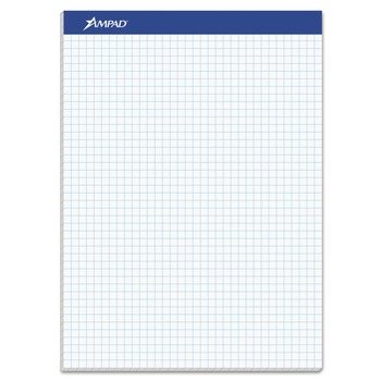 Ampad 20-210 8.5 in. x 11.75 in. Quadrille Rule Quad Double Sheet Pad - White (100 Sheets/Pad)