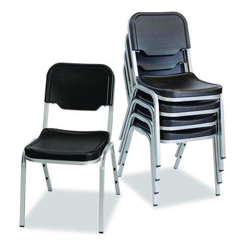 Office Chairs | Iceberg 64111 Rough n Ready 17.5 in. Seat Height Supports Up to 500 lbs. Stack Chair - Black Seat/Back/Base (4/Carton) image number 0