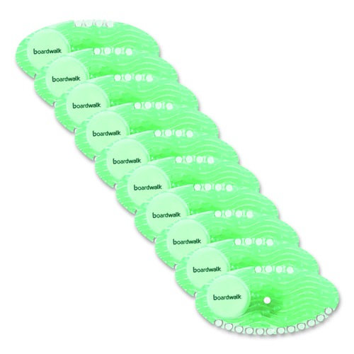 Odor Control | Boardwalk CURVP010I060M02AAS8100 Curve Solid Air Freshener - Cucumber Melon Fragrance, Green (10/Box) image number 0
