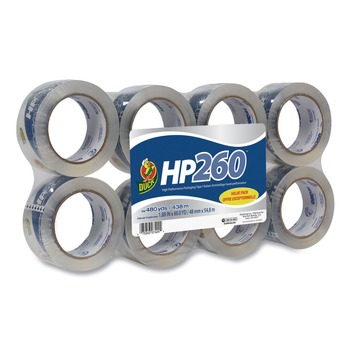  | Duck 1067839 HP260 1.88 in. x 60 yards 3 in. Core Packaging Tape - Clear (8/Pack)
