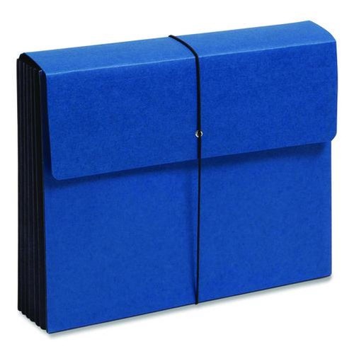 File Folders | Smead 71122 5.25 in. Expansion Letter Size 1 Section Elastic Cord Closure Extra-Wide Expanding Wallets - Navy Blue image number 0