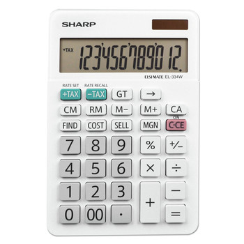Sharp EL-334W 12-Digit LCD Desktop Calculator - Large