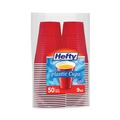 Just Launched | Hefty PAC C20950 Easy Grip Disposable Plastic 9 oz. Party Cups - Red (50/Pack, 12 Packs/Carton) image number 0