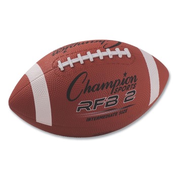 BREAKROOM SUPPLIES | Champion Sports RFB2 Intermediate Size Rubber Sports Ball For Football - Brown