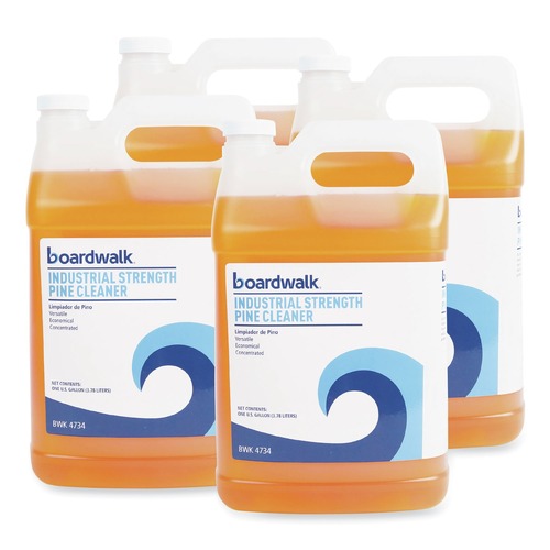 Cleaning & Janitorial Supplies | Boardwalk 597500-41ESSN 1 Gallon Industrial Strength Cleaner - Pine Scent (4/Carton) image number 0