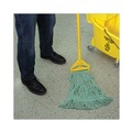  | Boardwalk BWK502GNNB Premium Standard Cotton/Rayon Fiber Mop Head - Medium, Green (12/Carton) image number 8