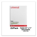 Binders | Universal UNV56638EE 11 in. x 8.5 in. Embossed Leather Grain Paper 2-Pocket Portfolio - Dark Blue (25/Box) image number 1