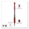 Pens | uni-ball 65452 Signo GRIP 0.7 mm Stick Gel Pen - Red Ink/Clear/Red/Silver Barrel/Medium (1-Dozen) image number 2
