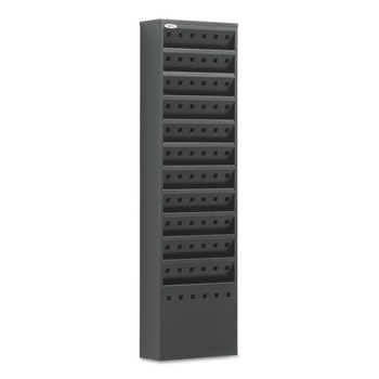 Safco 4321BL 11 Compartments 10 in. x 4 in. x 36-1/4 in. Steel Magazine Rack - Black