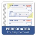 Retail Store Supplies | TOPS 4161 200 Forms Total Two-Part Carbonless 4.75 in. x 2.75 in. Spiralbound Money and Rent Receipt Book image number 3
