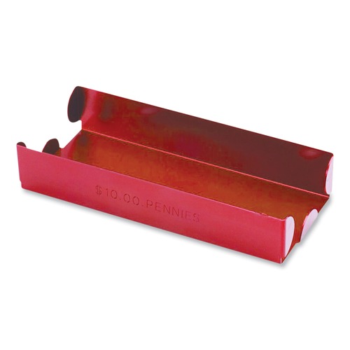 Retail Store Supplies | CONTROLTEK 560065 3.5 in. x 10 in. x 1.75 in. Pennies Stackable Metal Coin Tray - Red image number 0