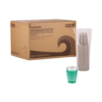 Boardwalk BWKTRANSCUP12CT 12 oz. Plastic Cold Cups - Translucent (1000/Carton)
