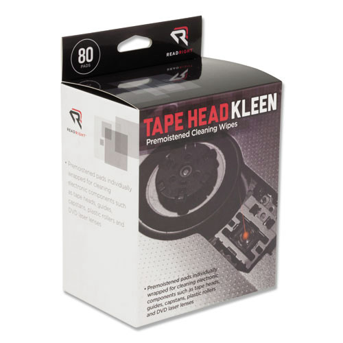 Cleaning & Janitorial Supplies | Read Right RR1301 5 x 5 Tape Head Kleen Individually Sealed Pads (80/Box) image number 0