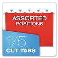 File Folders | Pendaflex 04152X2 RED 1/5-Cut Tabs 2 in. Capacity Letter Size Extra Capacity Reinforced Hanging File Folders with Box Bottom - Red (25/Box) image number 4