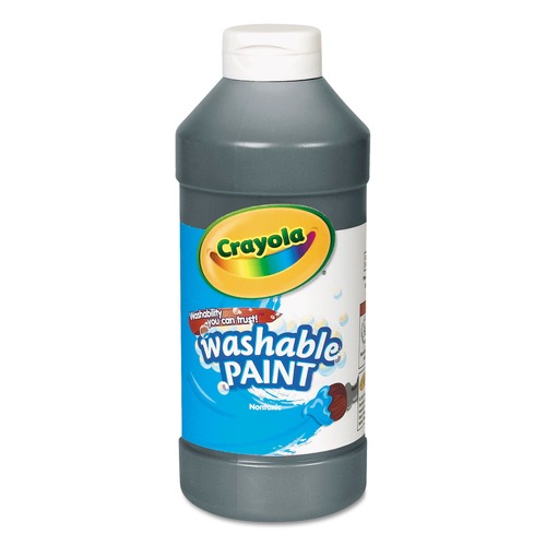 Acrylic & Tempera Paint | Crayola 54-2016-051 16 oz Washable Paint - Black image number 0